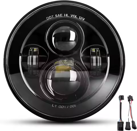 Dot Approved 7Inch Black LED Headlight Compatible with Motorcycle Tour,FLD,Softail Heritage,Street G