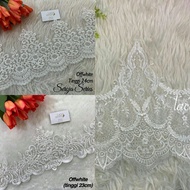 🔥BORDERLACE PUTIH&OFFWHITE EKSKLUSIF🔥 FRENCH LACE SESUAI UNTUK NIKAH TUNANG VEIL DRESS MINI KURUNG B