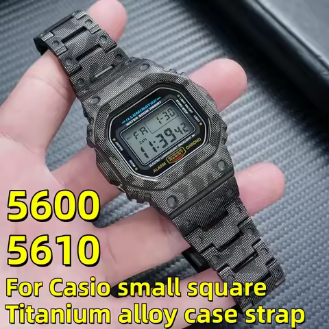 Camouflage DW5600 GWM5610 mod kit For Casio Small Square DW-5600 GW-M5610 Titanium alloy case+strap 