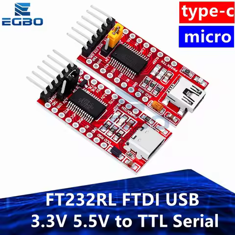 1~10PCS EGBO FT232RL Type-c Mini FTDI USB 3.3V 5.5V to TTL Serial Adapter Module for Arduino FT232 P
