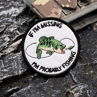 [Custom Velcro patch] AE.Overlord embroidery cartoon of a largemouth bass biting the hook tactical  