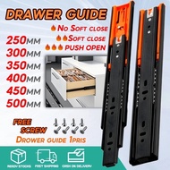 【2 Pcs】 Hydraulic Drawer Guide Anti-Pinch Hand Drawer Slide Soft Close Keyboard Drawer Slide