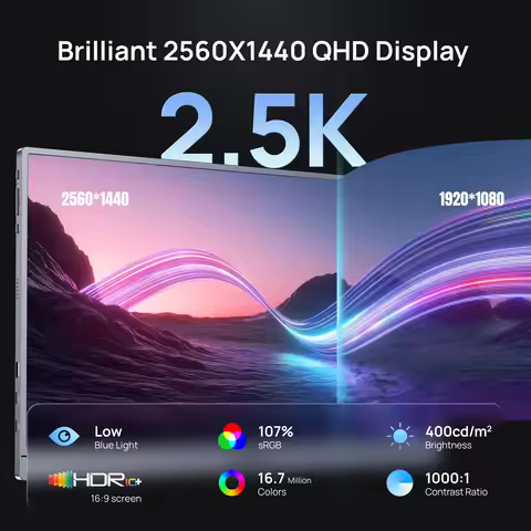ARZOPA 16.1in 180HZ 2.5K Portable Monitor 107% sRGB HDR IPS External Second Screen for Laptop/PC/PS5