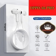 หูฟังสำหรับ OPPO A6 PRO Xinshengye Type C หูฟังหูฟังแบบมีสายสำหรับ OPPO A6Pro OPPO A6 A6 6 A6Pro Pro