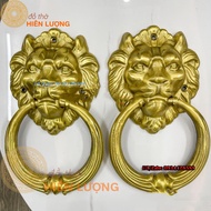 Tay Nắm Cửa Mặt Sư Tử Bằng Đồng Đúc Thủ Công Dài 23cm Ngang 14cm Nặng 21kg/đôi - Phụ Kiện Cho Nhà Cổ