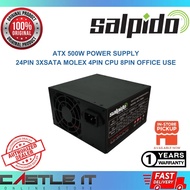 Salpido ATX 500W Power Supply 24Pin 3xSATA Molex 4Pin CPU 8Pin Office Use