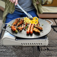 35cm Thick Cast Iron Frying Pan Flat Pancake Griddle Non-Stick Bbq Grill Induction Cooker Open Flame