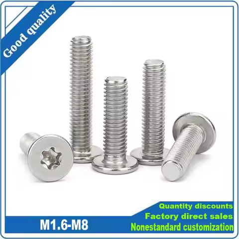 5/50pcs 304 Stainless Steel CM Six-Lobe Torx Ultra Thin Super Low Flat Wafer Head Screw Bolt M1.6 M2