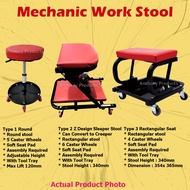 Mechanic Work Stool Kerusi Mekanik with Wheels Workshop Bench Chair Tool Compartment Drawer
