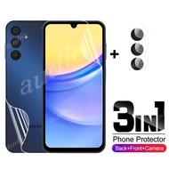3in1 Front Back Lens Hydrogel Film For Samsung Galaxy A15 A25 A35 A55 5G 4G 2023 Smartphone Screen P