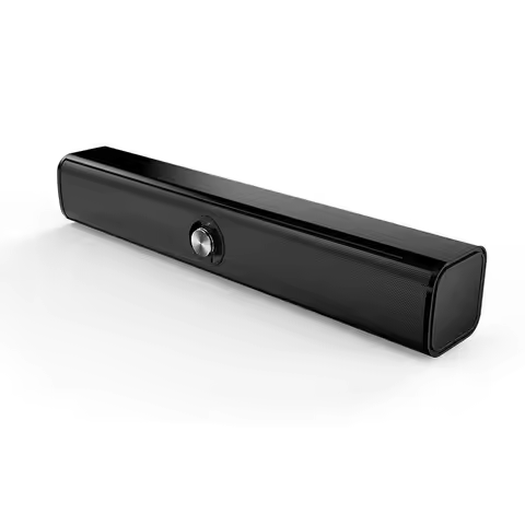 Mini Wireless Soundbar Bluetooth Speaker, Powerful Desktop Bass Speaker with HiFi Stereo Sound