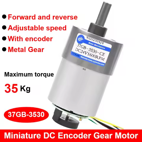 JGB37-3530 miniature high-speed DC speed motor, small gear motor 12V24V with encoder