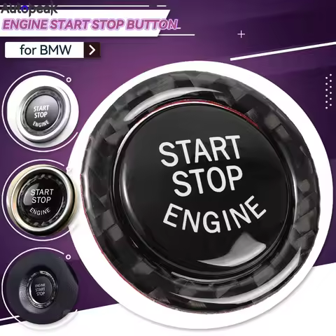 Car Styling Accessories Engine Switch Start Stop Button Replace Cover Cap + Ring Trim Sticker for BM