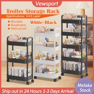 3-5 Tier Multifunction Storage Trolley Rack Office Shelves Home Kitchen Rack With Plastic Wheel Trol