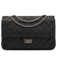 Chanel Black Quilted Aged Calfskin 2.55 Reissue 227 Double Flap Ruthenium Hardware, 2012