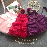 [ 0m - 30m ] Baby Kids Princess Gown / Dress (Gown Birthday / Gown Flower Girl ) 738