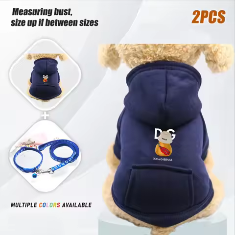2PcsAutumn and Winter Sweater Cowboy Pocket Two-legged Clothes Sports Wind Pet Clothes Dog Cat Pet C