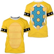 Hot Summer Men Cartoon Bowser 3D Printed T-shirts Harajuku Male Casual Tees Tops Cosplay Costumes