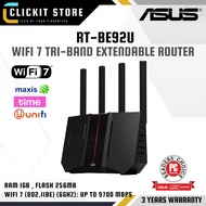 ASUS RT-BE92U WiFi 7 Router 6GHz Tri Band BE9700 10G WAN 2.0GHz Quad Core CPU AiProtection Pro