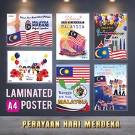 A4 Poster Merdeka Hari Kemerdekaan Kebangsaan Hiasan sekolah kelas bendera flag decor malaysia madan