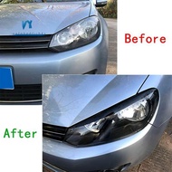 Black  Accessories for  Golf 6 Mk6 Vi Headlight Eyebrow Sticker Decoration Car Parts
