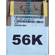 56K Metal Resistor 1/4Watt MF 1/4W T52-56K-1% Taiwan Resistor