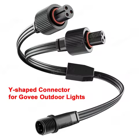 Y-shaped Distributor Adapter for Govee Outdoor Lights IP68 Waterproof Extension Cord Connector for G