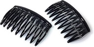 2 x Mini Side Combs Approx. 5.2 x 3 cm Black Split Tooth Comb Made in France (510S)