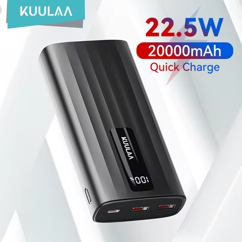 KUULAA 20000mAh/10000mAh Power Bank 22.5W PD Fast Charging Portable Charger External Battery For iPh