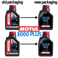 MOTUL 3000 PLUS 10W40 / 15W50 ENGINE LUBRICANTS MINYAK HITAM 4T MOTOR 4-STROKE ENGINE OIL 1 LITER 15