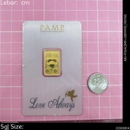 Murni Mewah Emas999.9, Gold Bar Gold Bar5 G Love Always Photo Pamp 300091 1.6 cm Pd