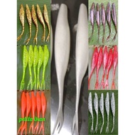 News Arrival 5 pcs 13cm 7.2gram slim V-Fork tail soft plastic lure umpan sp kurus