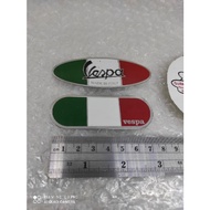 Vespa Badge Sticker Metal Oval Vespa Flag Italy