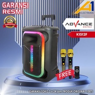 ADVANCE Speaker Meeting Bluetooth K1512 | K 1512F Aktif 15 inch Gratis 2 Mic Karoke