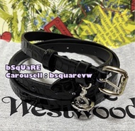 (有現貨！不用提問🙏🏻) 購自英國 Vivienne Westwood ALEX ORB BELT 真皮 土星吊墜 黑色 鱷魚紋 皮帶 腰帶 (保証全新及正貨) 冇原裝盒只有防塵袋！專櫃價2330！價