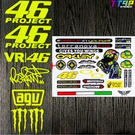 46 Rossi สติ๊กเกอร์ตกแต่งหมวกกันน็อคสะท้อนแสง Monster Energy Body Scratch Blocking Decal อุปกรณ์เสริ