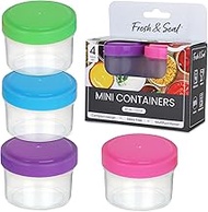 MosJos Condiment Containers with Screw Lids (4-Piece) - Reusable Leakproof Salad Dressing Containers