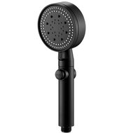 Black Water Saving Shower Head 5 Modes Adjustable High Pressure Shower One Button Water Stop Massage