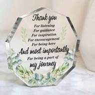 1pc Acrylic Thank You Decorative Plaque, Ideal Gift For Female, Inspirational, Colleague, Office, De