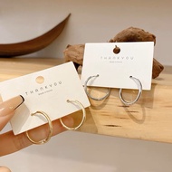 Plain Hoops (925 Silver Puncture) Korean Style Round Hoops Earrings