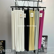 Soft and cool elastic fabric straight pants, long wide leg pants QS925-C3TH - NhiNhi Shop
