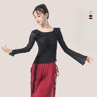 Mesh dance practice outfit, adult, winter slimming classical dance outfit, body dance top