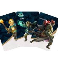 3Pcs Zelda Tears of the Kingdom Amiibo Card Princess Zelda Fabric Gerudo King Fabric NFC Linkage Card Game Collection Card