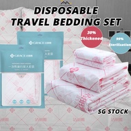 {SG} Disposable Travel Bedding Set Disposable Bedsheet Set Travel Disposable Set Disposable Socks Di