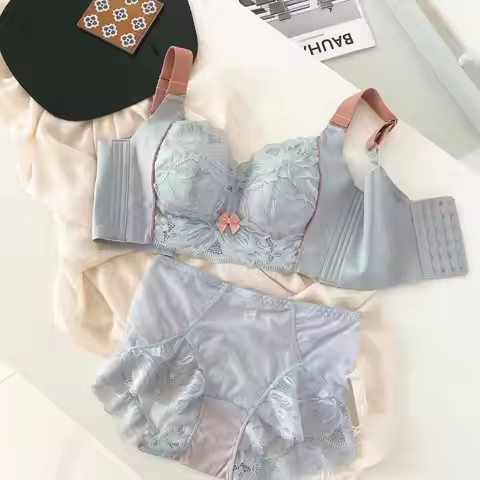 Wire Free Large Size Lingerie for Women Adjustable Full Cup Thin Push Up Bra Minimizer B C D E 34 36