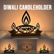 Diwali Iron Candleholder Deepavali Projection Candlesticks Diwali Decoration Item Diya Design Bedroom Bar Ornament