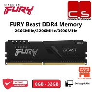 Kingston FURY Beast DDR4 Desktop Gaming Memory RAM - 3200MHz/3600Mhz