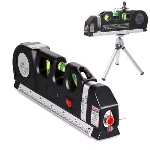 Multipurpose Laser Level 8 feet Measure Tape Ruler Adjusted Standard Metric Rulers for hanging pictu