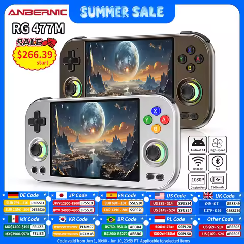 ANBERNIC RG 477M Retro Handheld Game Console 4.7" LTPS In-Cell Screen Dimensity 8300 Android Video G
