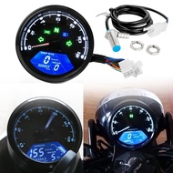 Motorcycle LCD Digital Motorcycle Speedometer Odometer Universal 12000RPM 8-18V Gear Tachometer Mete